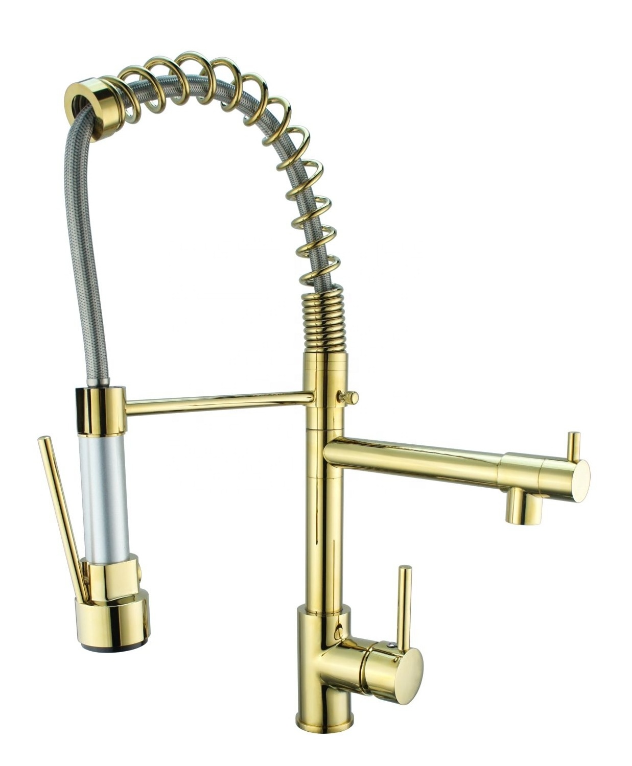 NA8008  Popular sale Brass Pull down  Kitchen  Faucet  360 degree revolve Pull out sprayer Kitchen tap