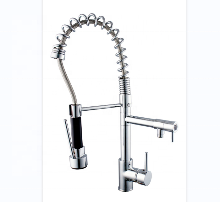 NA8008  Popular sale Brass Pull down  Kitchen  Faucet  360 degree revolve Pull out sprayer Kitchen tap