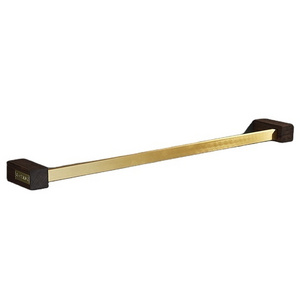 China manufactures Wall Mounted shelf Walnut Wood Gold Single Towel Bars bathroom  Towel rack