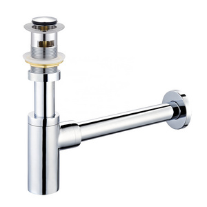 China Sanitaryware Basin bottle Trap with Push Up and Down Sink Waste drain Brass bathroom sifon Siphon