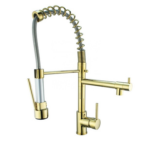 flexible grifos para cocina rose gold colores de lujo  para cocina Pull down commercial kitchen mixer faucet with Brass sprayer