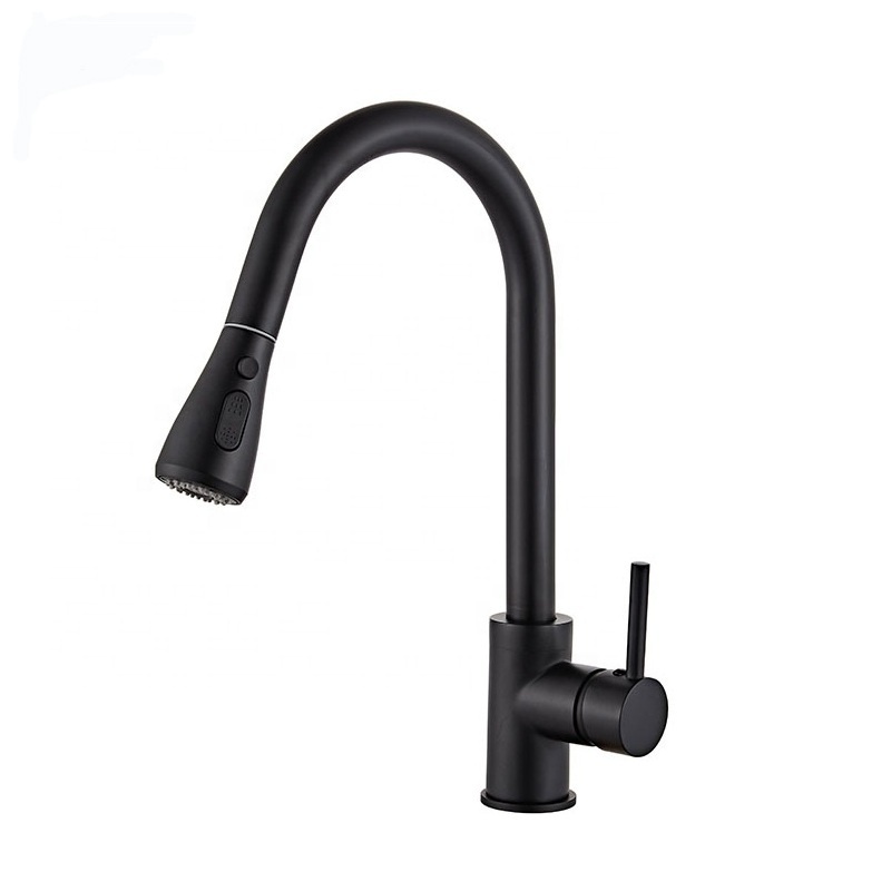 Kitchen Faucet Spouts Full Rotating Tap Matt Black Pull Out Faucet Single Handle Modern Contemporary  Kitchen Faucet 