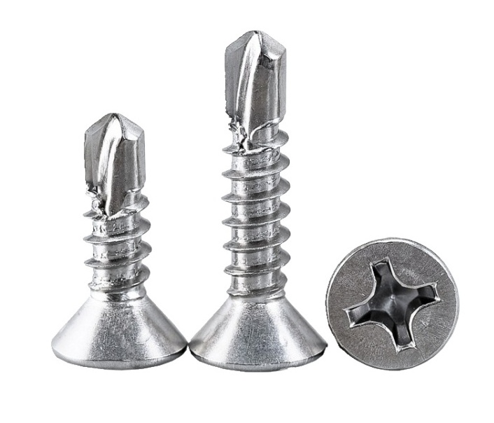 Countersunk cross head  stainless steel self drilling  screw DIN7504P