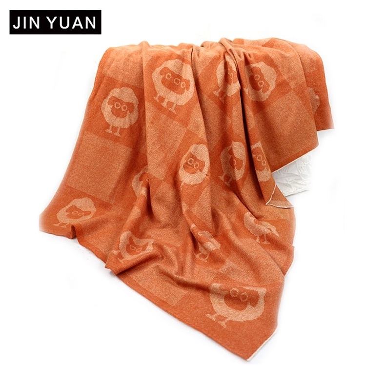 luxury soft skin friendly child baby 10% cashmere 90% wool blanket custom woven jacquard wool throw blanket