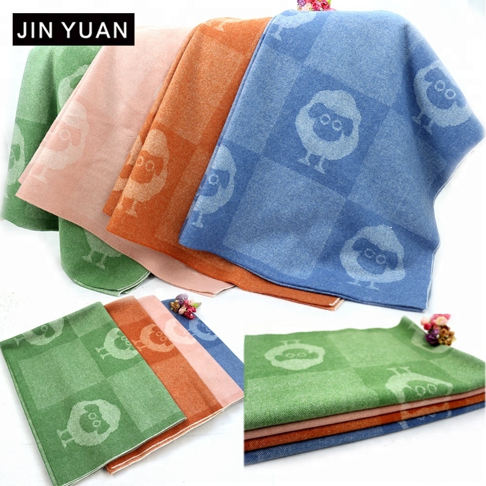 luxury soft skin friendly child baby 10% cashmere 90% wool blanket custom woven jacquard wool throw blanket