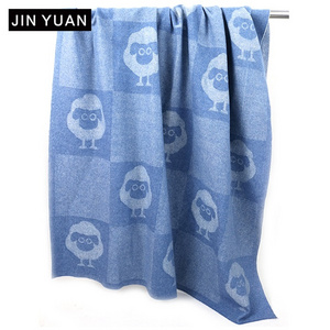 luxury soft skin friendly child baby 10% cashmere 90% wool blanket custom woven jacquard wool throw blanket