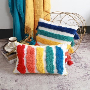 Innermor Embroidery colorful Throw Pillow Case Home Decor pastel  30x50cm/45x45cm chenille  cushion cover