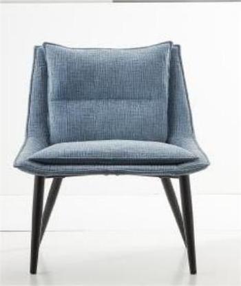 Sky Blue Detachable Flannelette Dining  Chair With Metal Legs