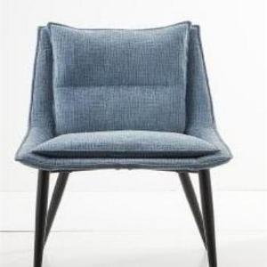 Sky Blue Detachable Flannelette Dining  Chair With Metal Legs