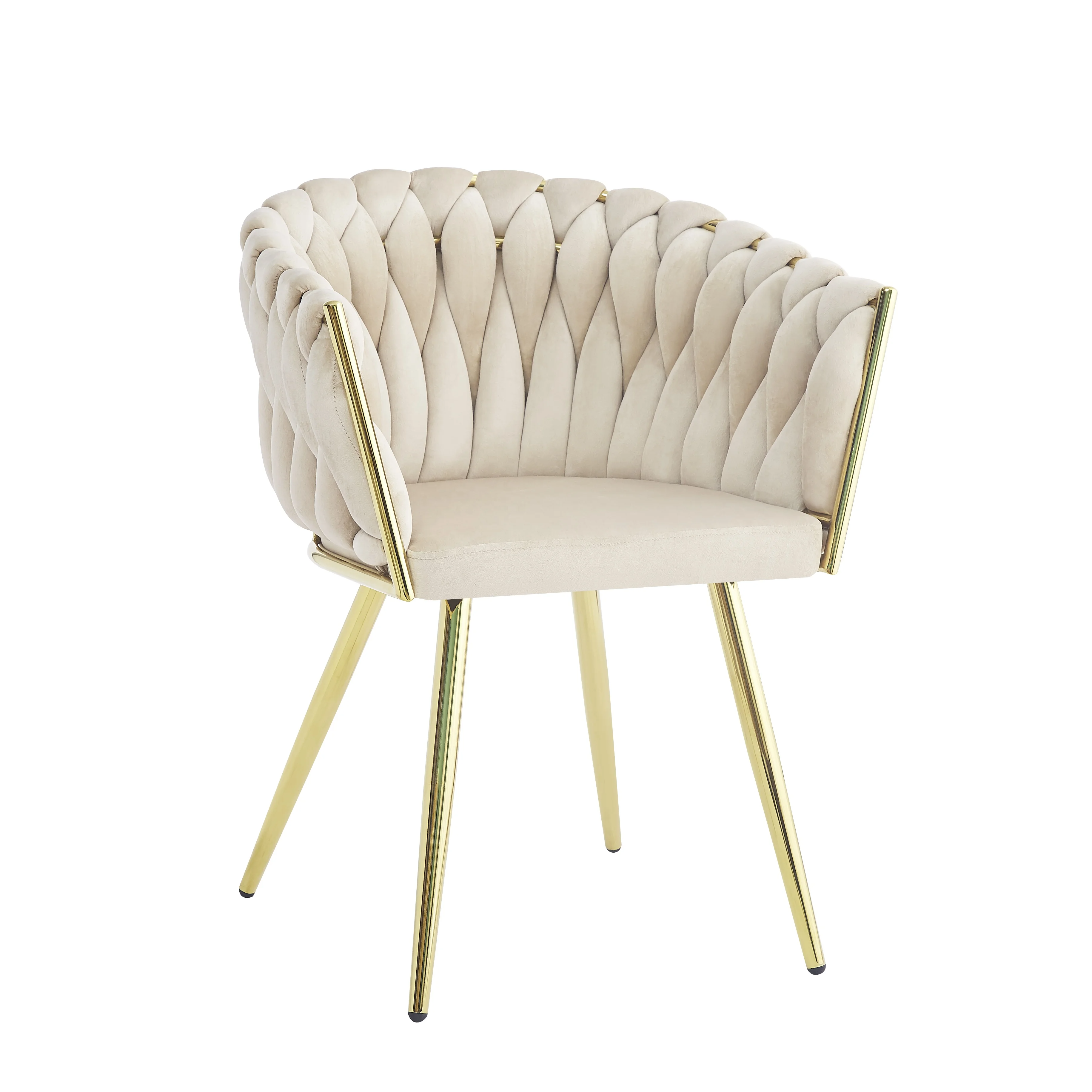 Metal Steel Frame Chairs Velvet Ding Chair With Gold Leg