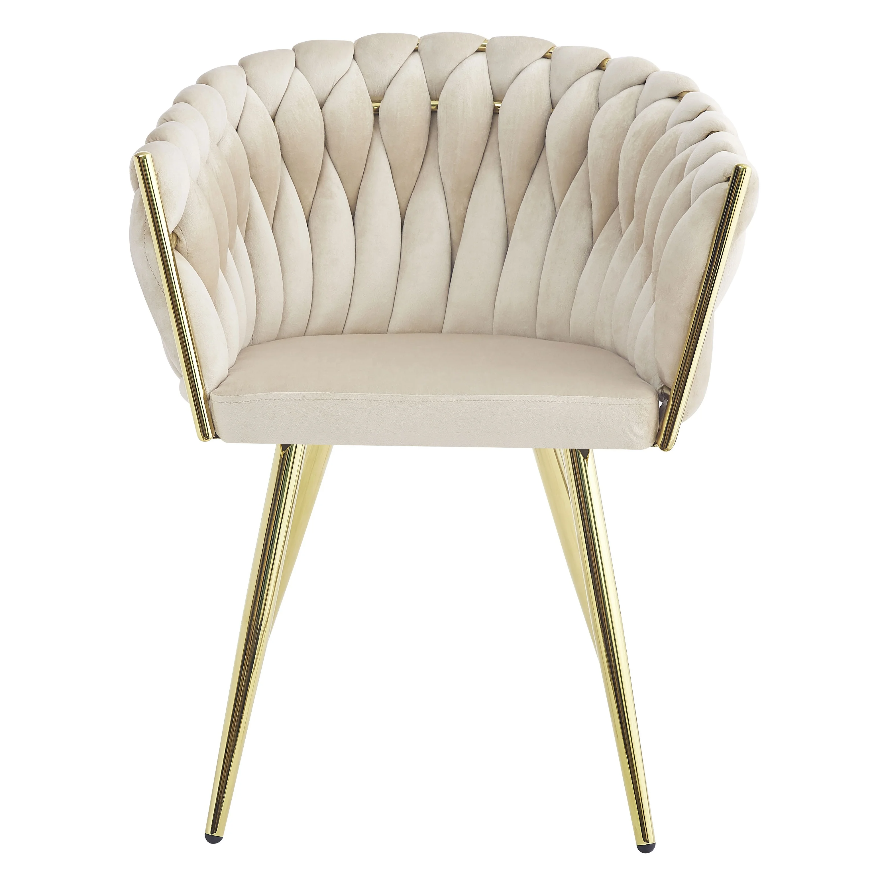 Metal Steel Frame Chairs Velvet Ding Chair With Gold Leg