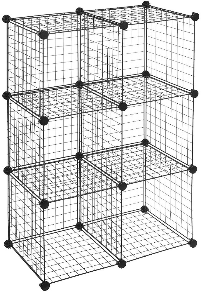 Diy Modular Toy Metal Black Wire Storage Cubes Bins Organizer