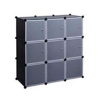 Plastic Cabinet Storage Cube Portable Closet Storage Organizer Black Storage Boxes & Bins Carton Multifunction Square Modern