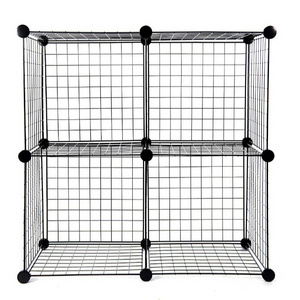 Stackable Wire Grid &Interlocking Storage 6 Cubes Shelves