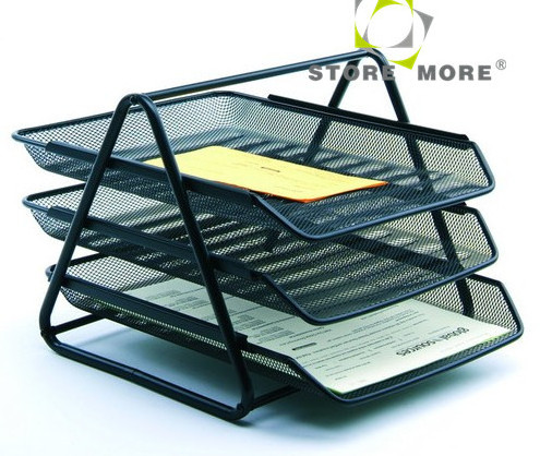 Modern Metal Desk Organizer Stacking 3 Layer Office File Tray