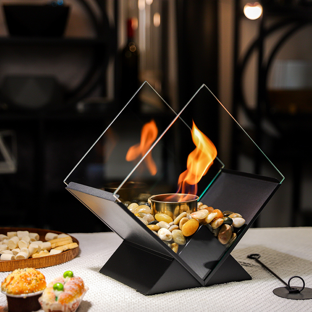 Inno-Fire TT-117   mini fireplace table  portable glass fire place