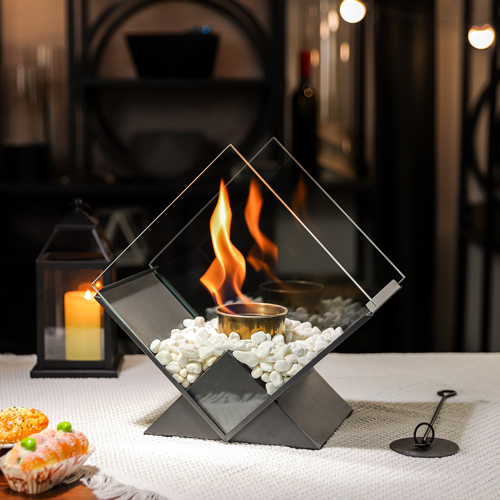 Inno-Fire TT-117   mini fireplace table  portable glass fire place