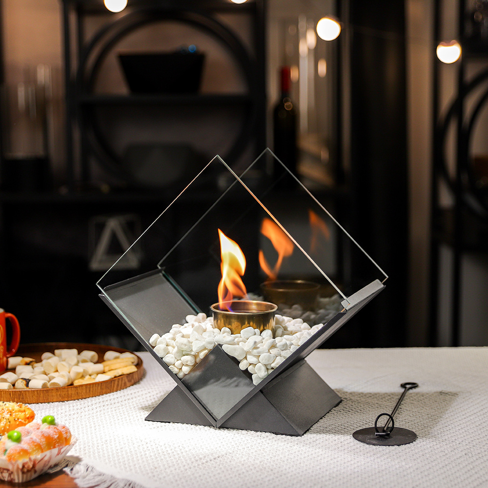 Inno-Fire TT-117   mini fireplace table  portable glass fire place