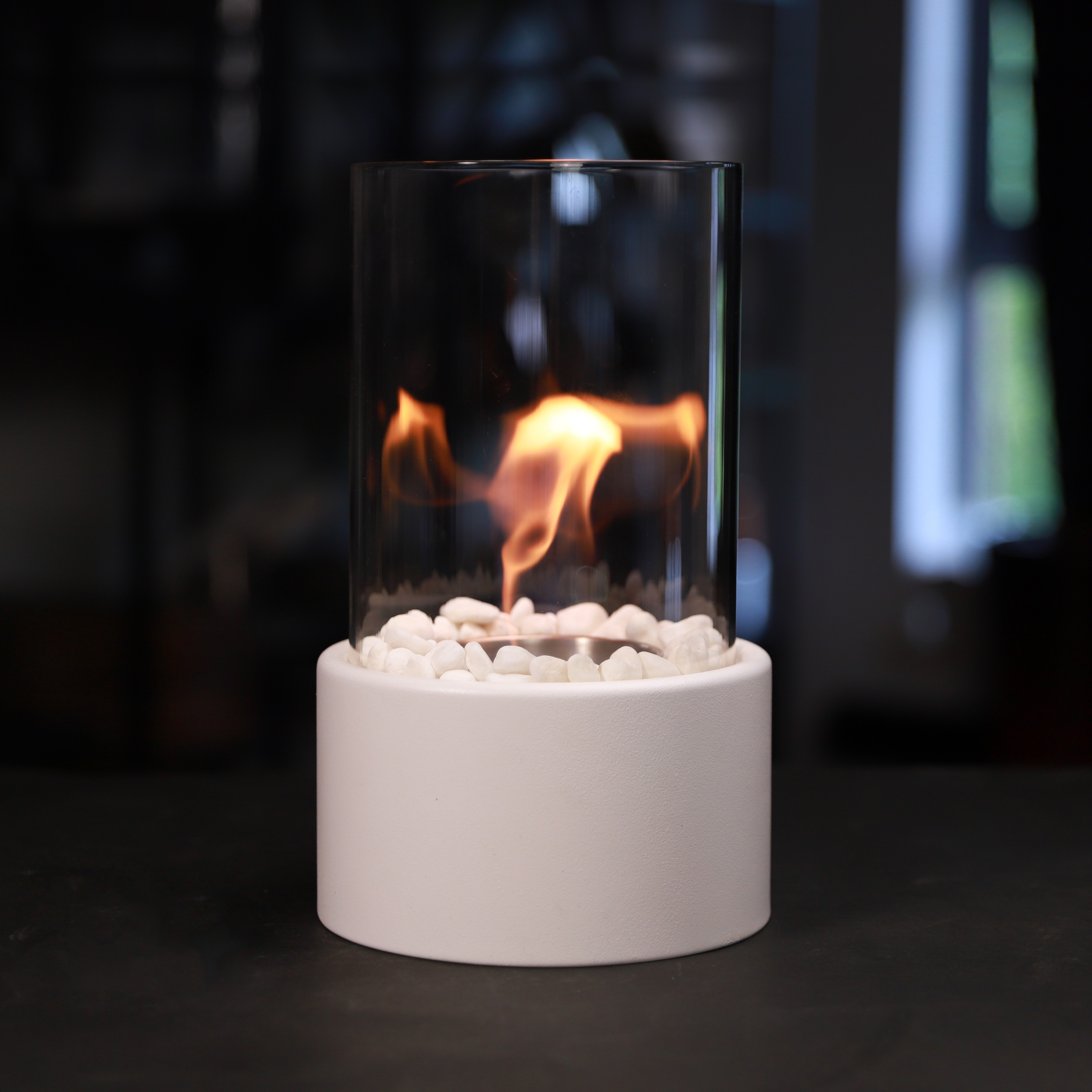 In Stock  TT-15 white color mini tabletop flame pit portable ethanol fire pit