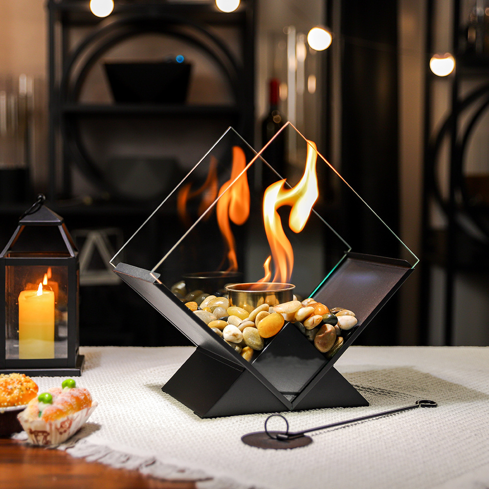 Inno-Fire TT-117   mini fireplace table  portable glass fire place