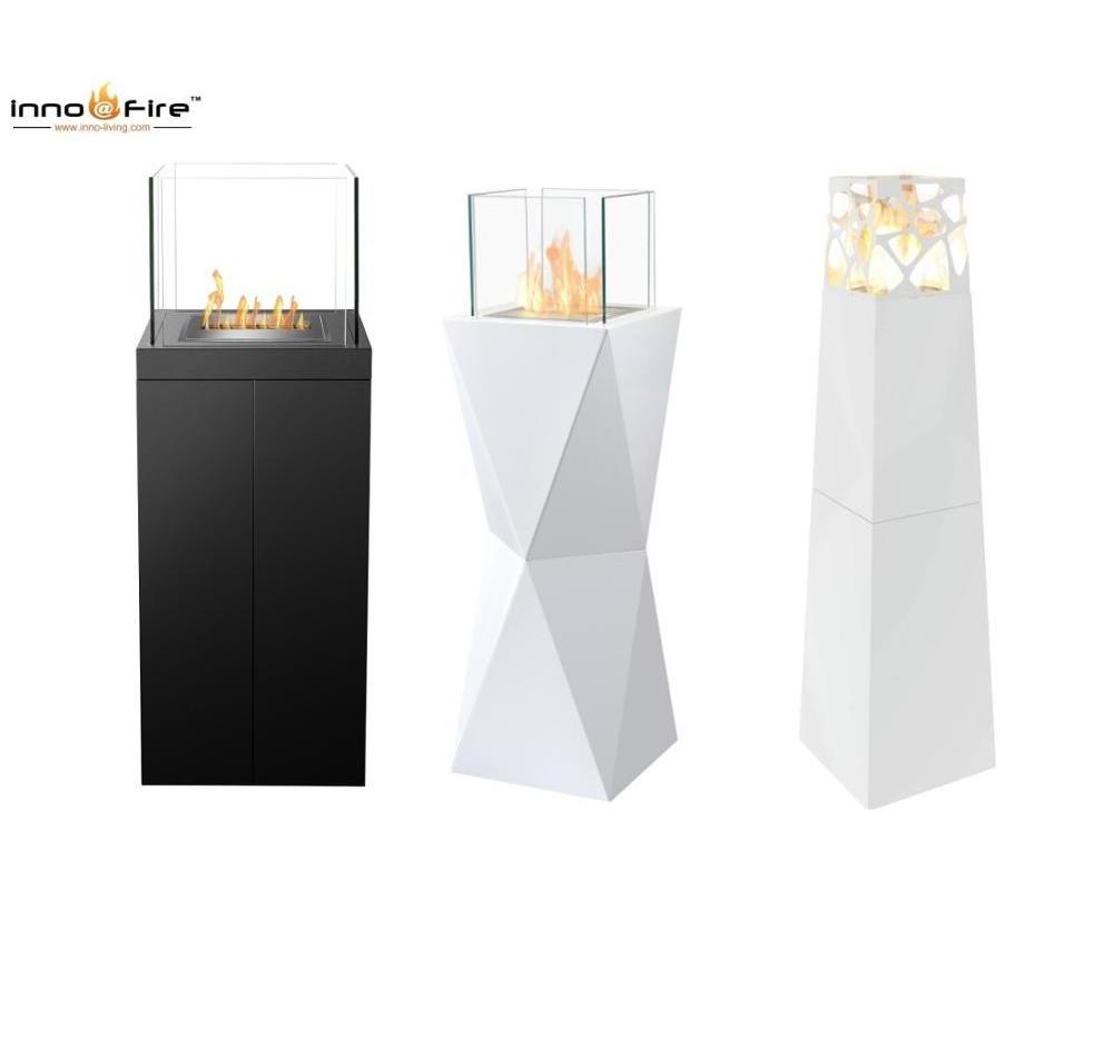 Inno-living FS01- Black outdoor ethanol  fireplace freestanding garden chimney