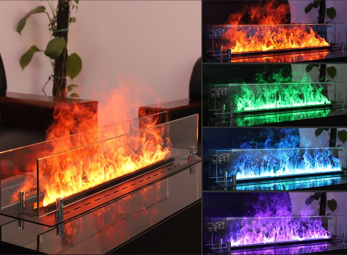 High Quality 48 inch artificial fire flame fireplace insert modern water mist fireplace