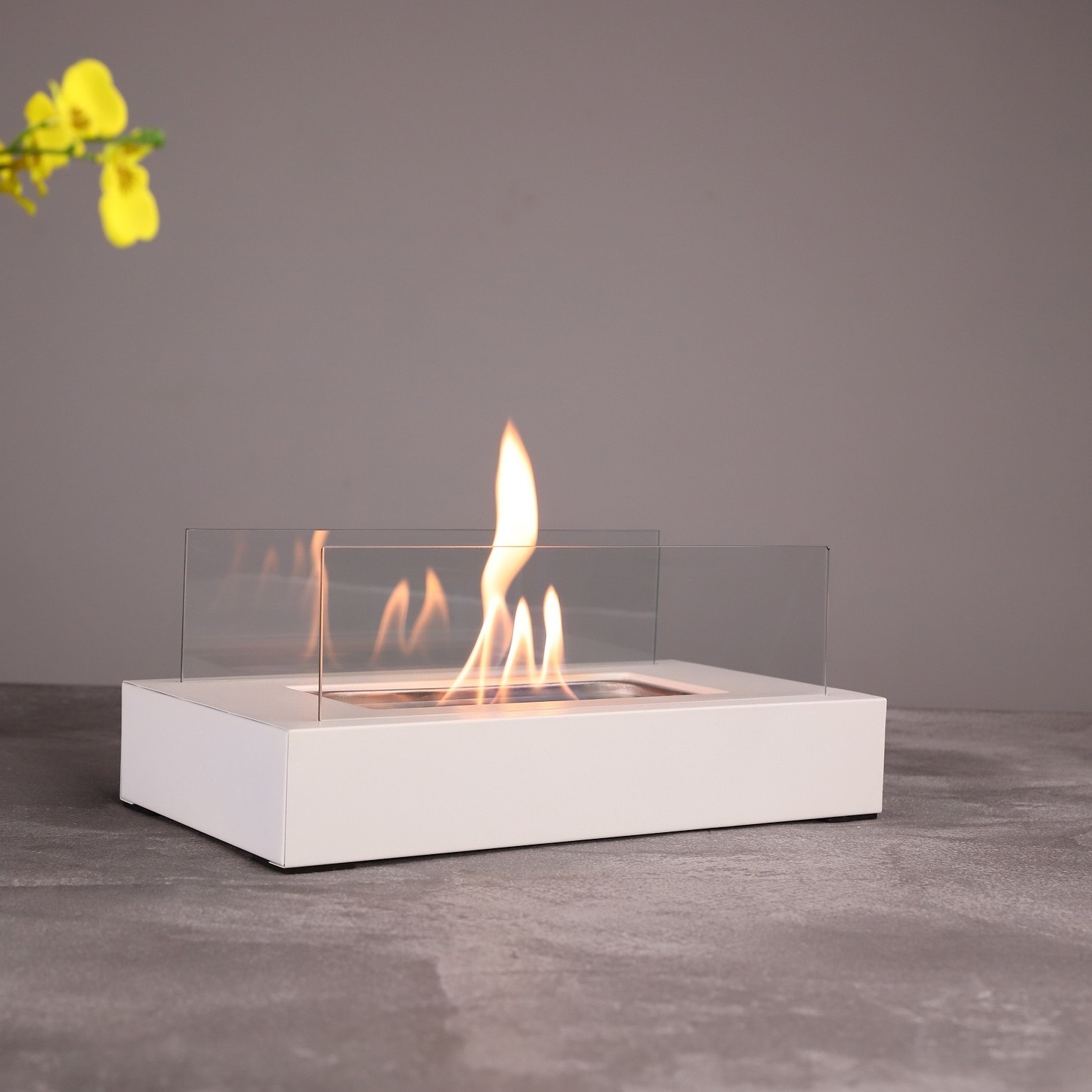 Stocked table fire ethanol mini table top fireplace