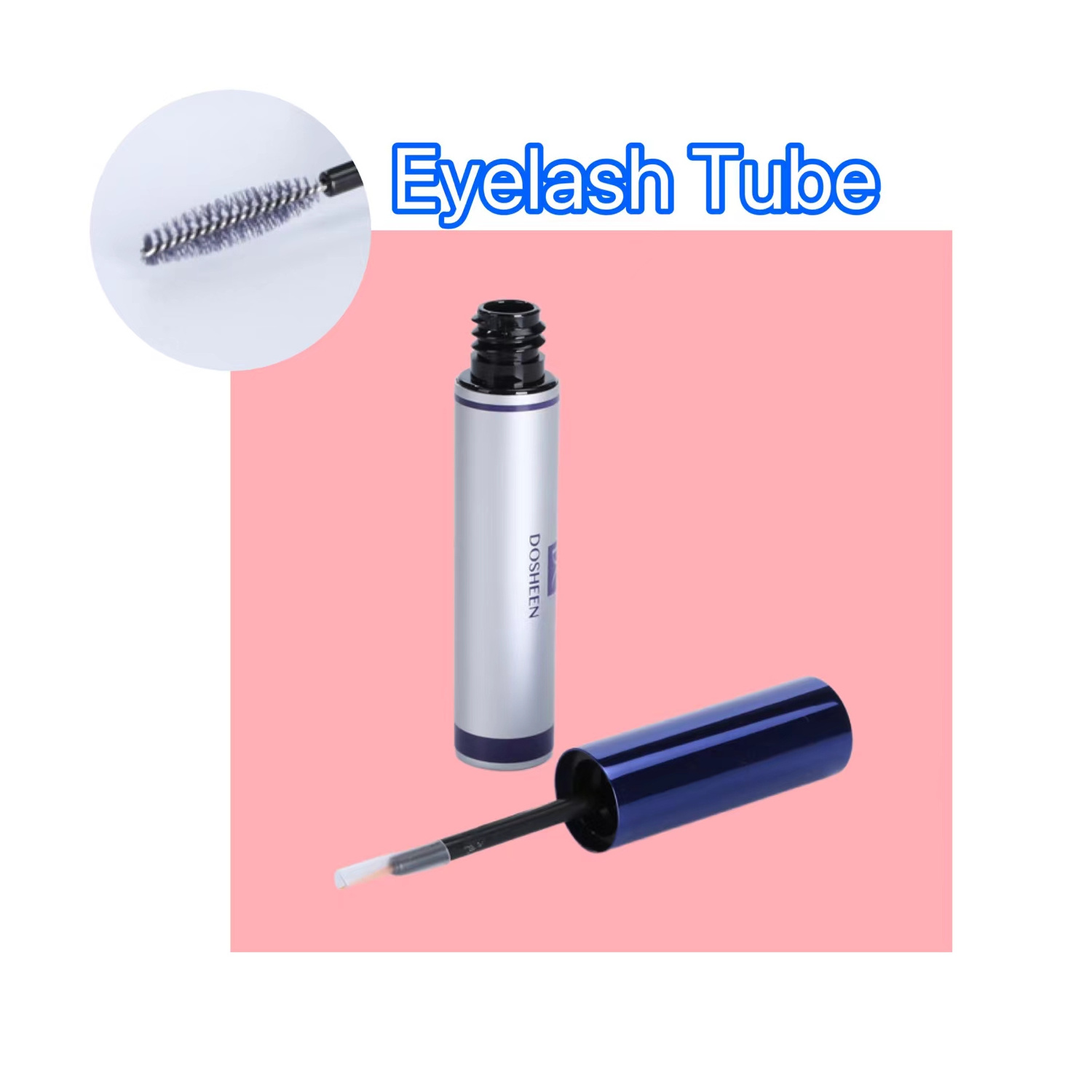 HOT 8ML  gel eyebrow mascara tube packaging pink custom empty luxury eyelash bottle