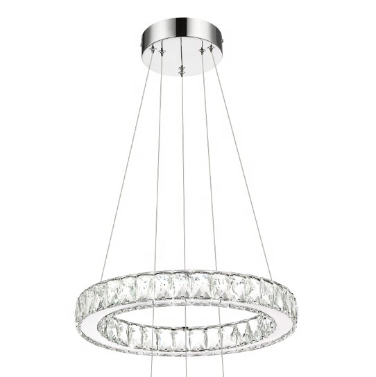 DJ-003 Crystal LED Ceiling Lamp Chrome Finish 25W 2000 Lumens 6500K LED Color Temperature Pendant Lamp