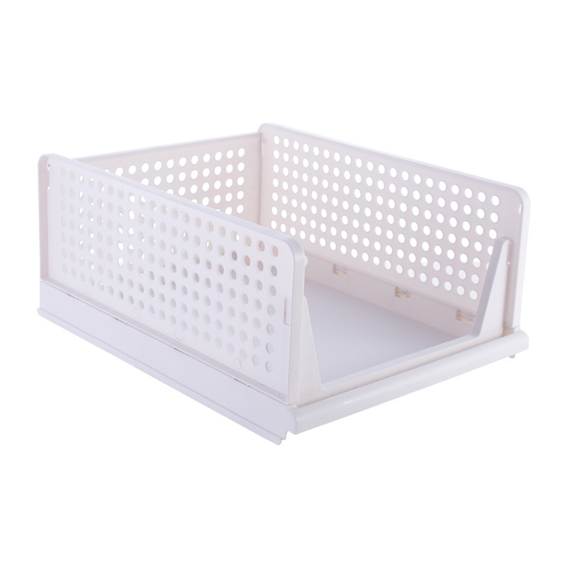 Hot Selling Plastic Stackable Foldable Multi Basket Storage Bins Organizer Storage Drawers For Clothes Cabinet