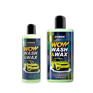 KOMAK WOW WASH AND WAX Car Wash Shampoo and Wax with Sheeting Effect Nano-Hybrid Polymer UV Protection Polish Coating