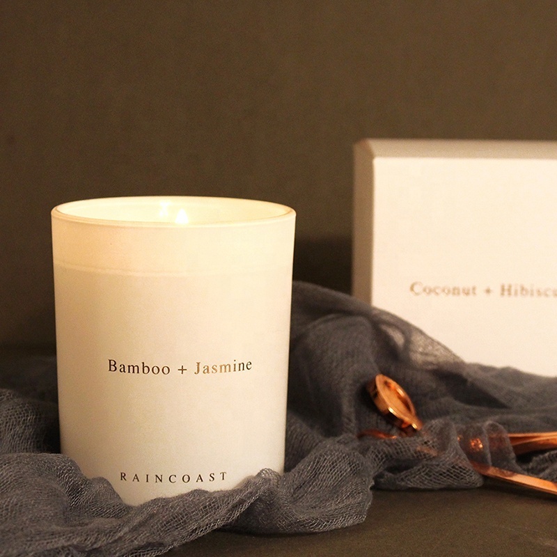 RAINCOAST Private Label Scented Candles White Glass Custom Candles 200G Wholesale Scented Candles