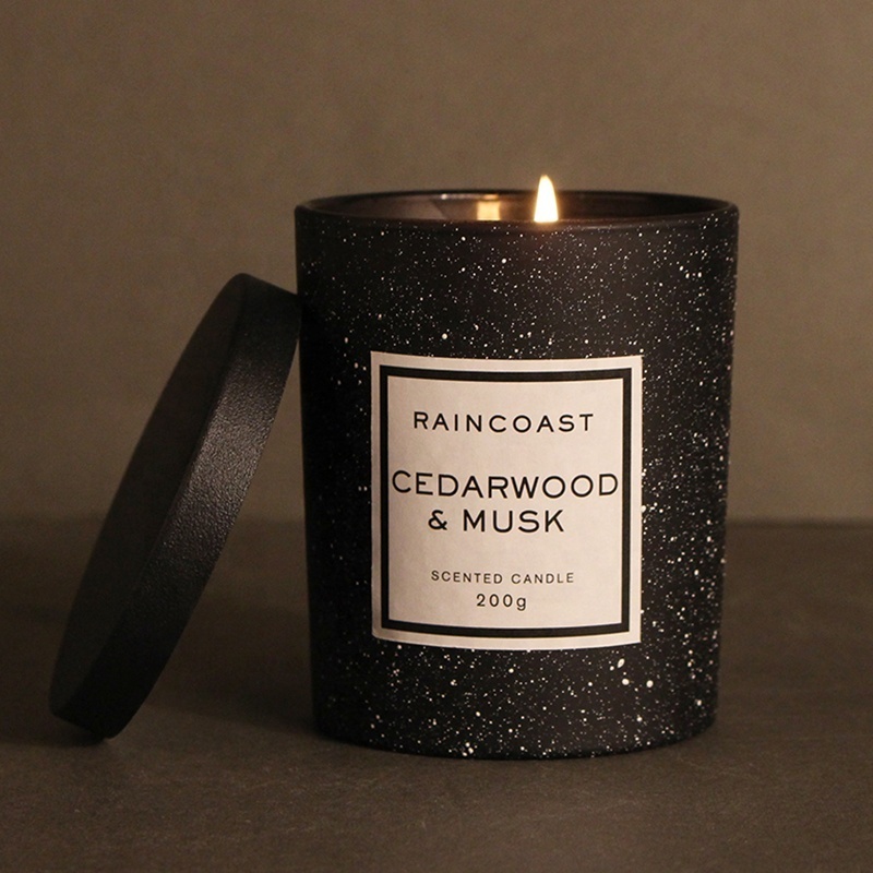 RAINCOAST Hot Sale Soy Candles Scented Luxury Starry Sky Glass Bottle White Massage Candle