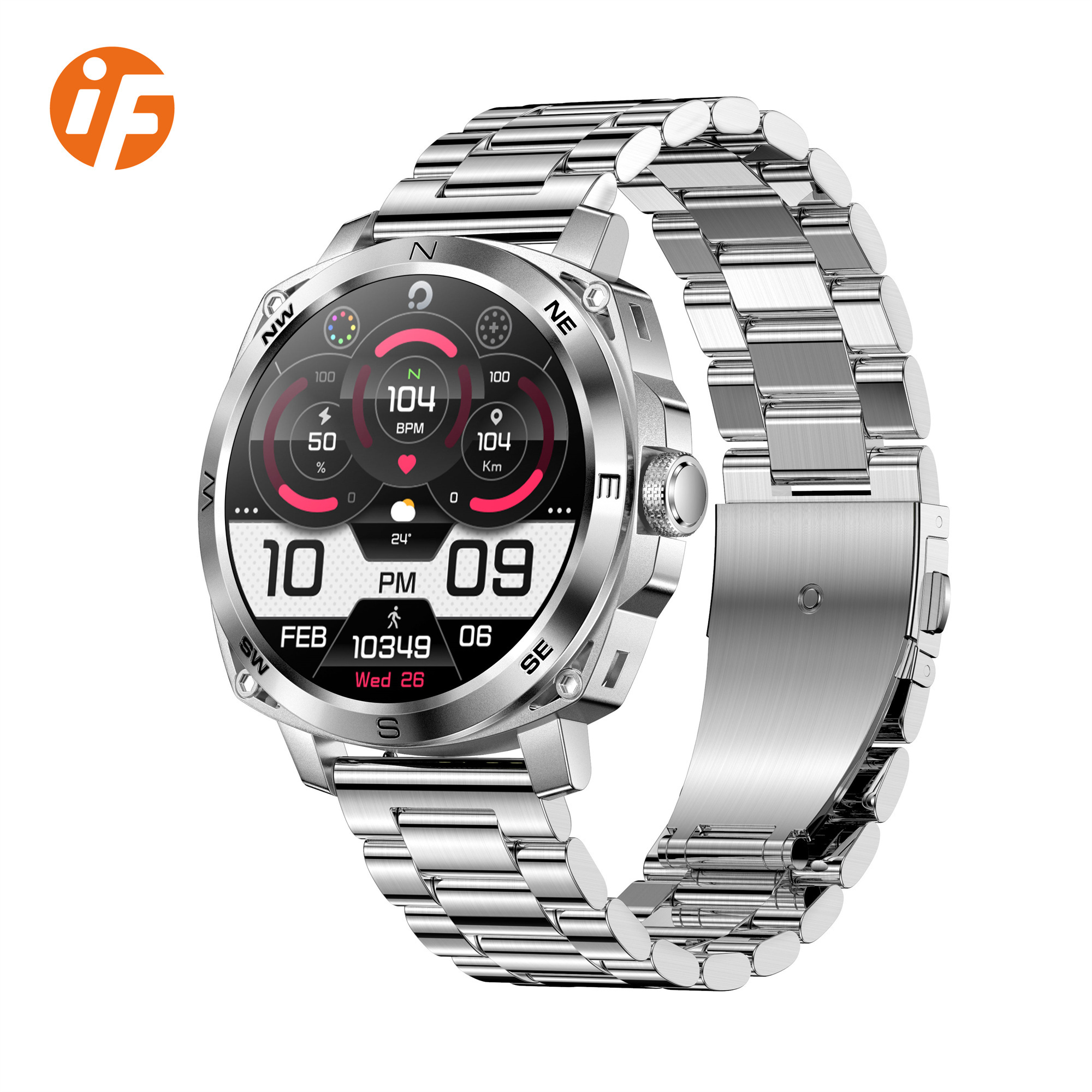 INNOFOVO i89 Amoled 1.43 inches  IP68 Waterproof GPS wrist Smart Watch for Men 2023