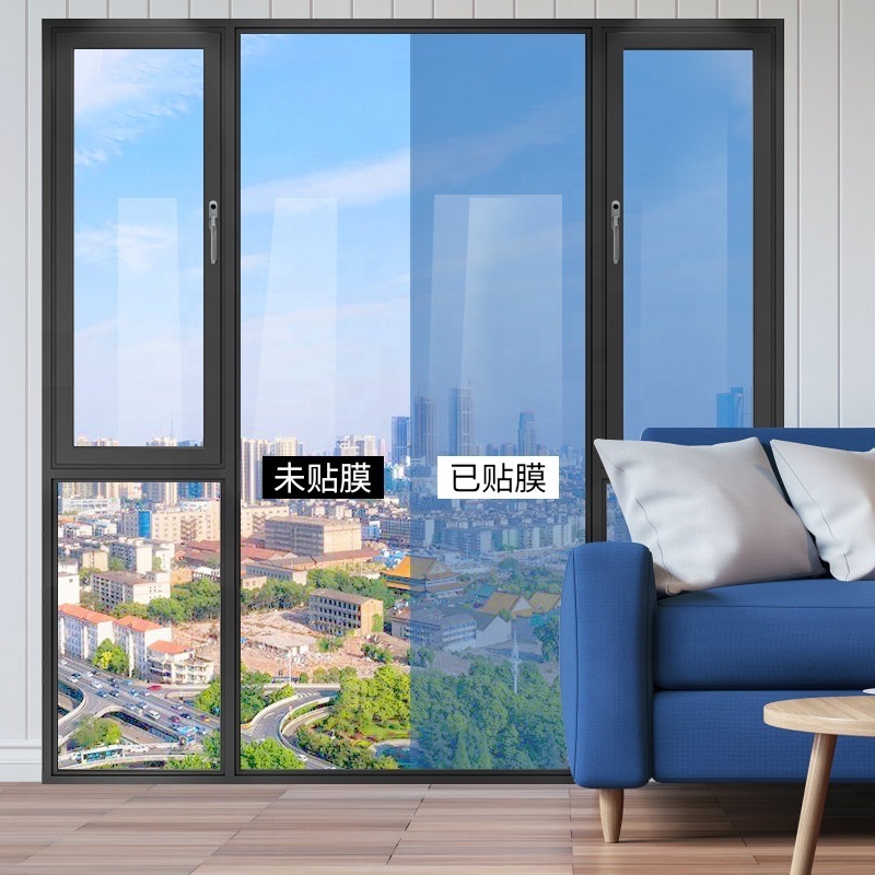 Self adhesive building glass film residential window tinting building window insulation solar film one way black tint