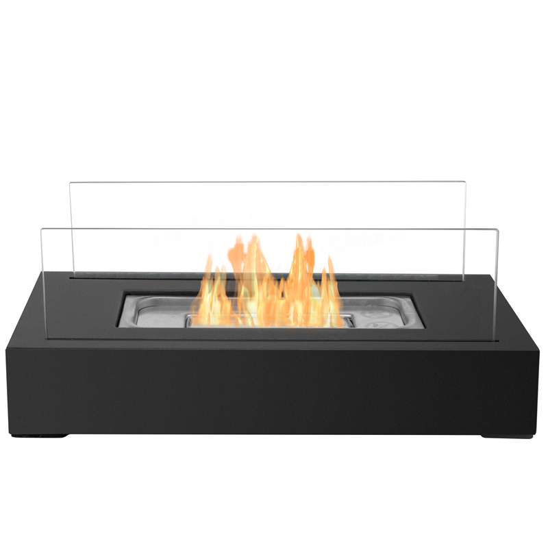 TT-28 kamin fire place outdoor indoor rectangle table ethanol fireplace glass butane tabletop fire pit