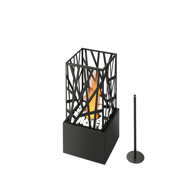 T Free standing net shape tabletop ethanol indoor / outdoor fireplace