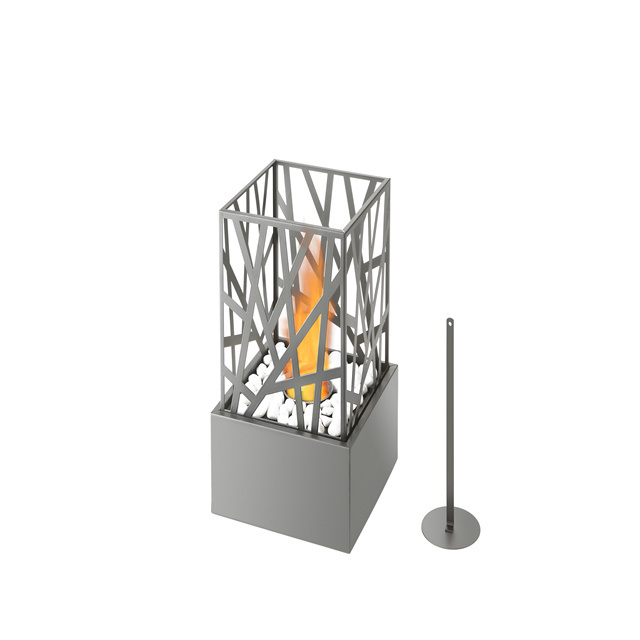 T Free standing net shape tabletop ethanol indoor / outdoor fireplace