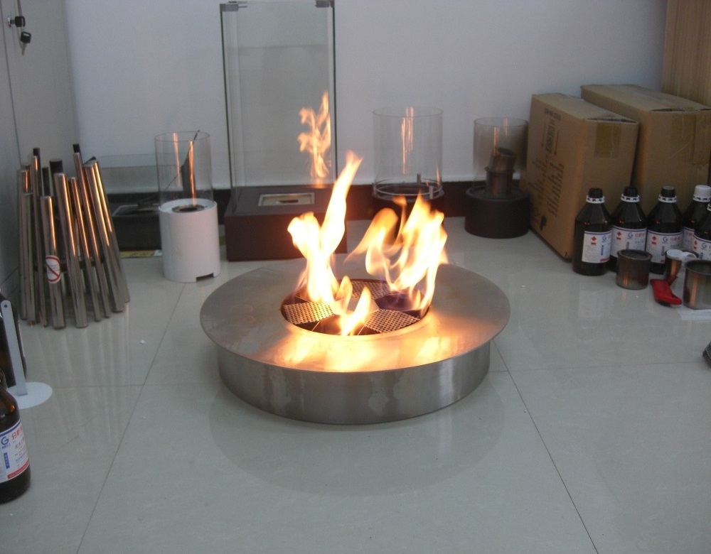 hot sale modern gel fireplaces with mantel ethanol burner round