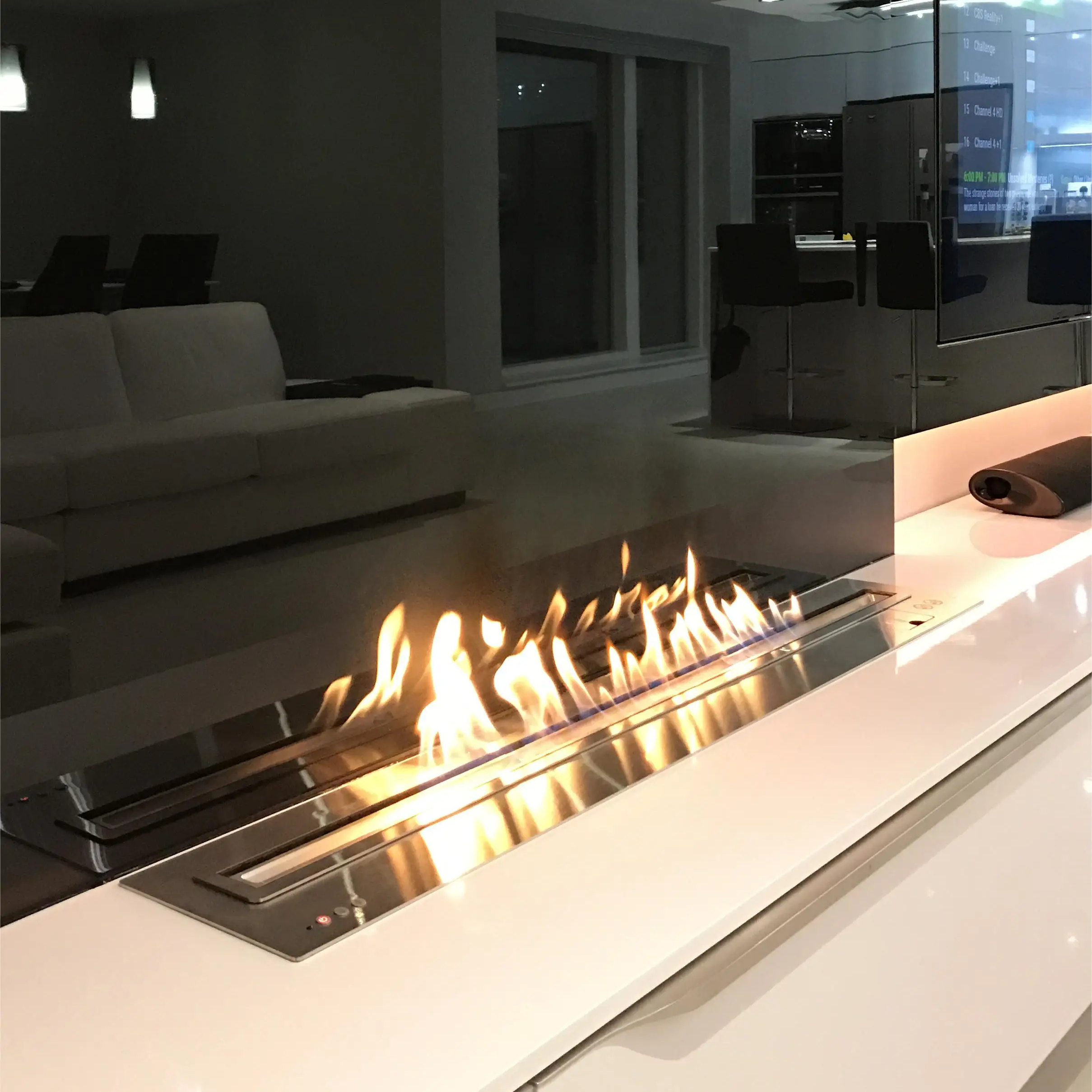 bio ethanol fireplaces indoor fire home decor modern design 36inch intelligent smart burner electric fireplace insert kamin