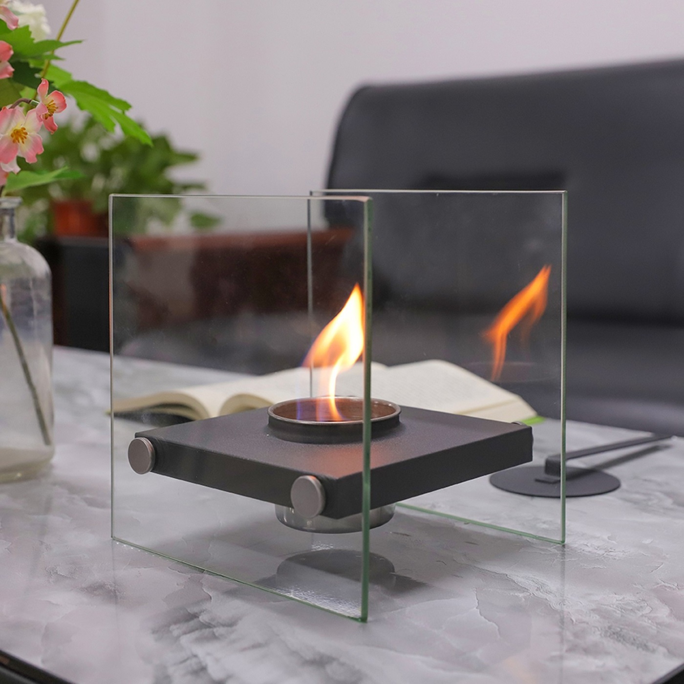 High Quality TT-55 glass fire ethanol tabletop fire bowl chiminea fire pit