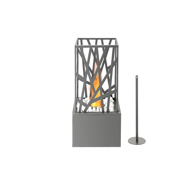 T Free standing net shape tabletop ethanol indoor / outdoor fireplace