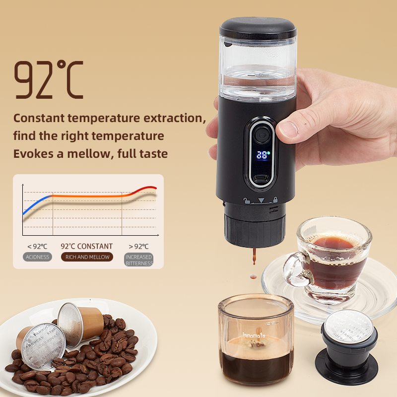 Smart automatic wireless heating portable espresso Travel Coffee Maker Capsule Mini Car Coffee maker Portable coffee maker