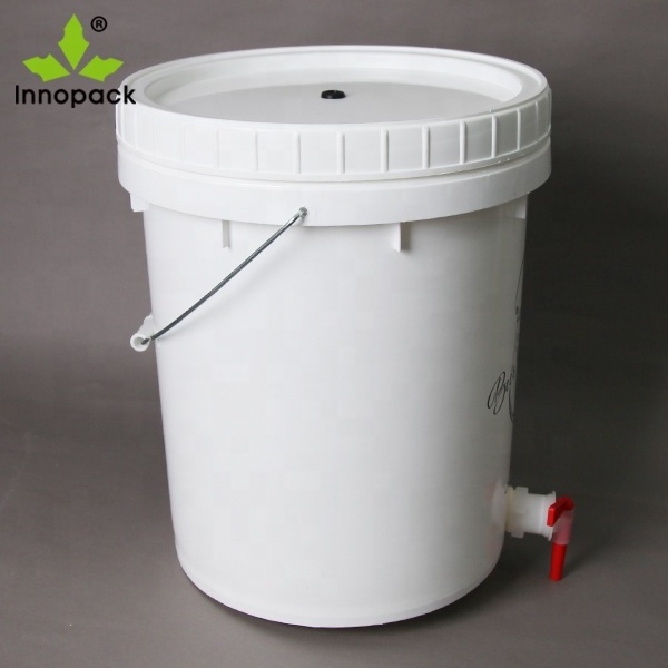 Food grade 20L/5 gallon cheap plastic fermenter bucket/barrel with tap and handle