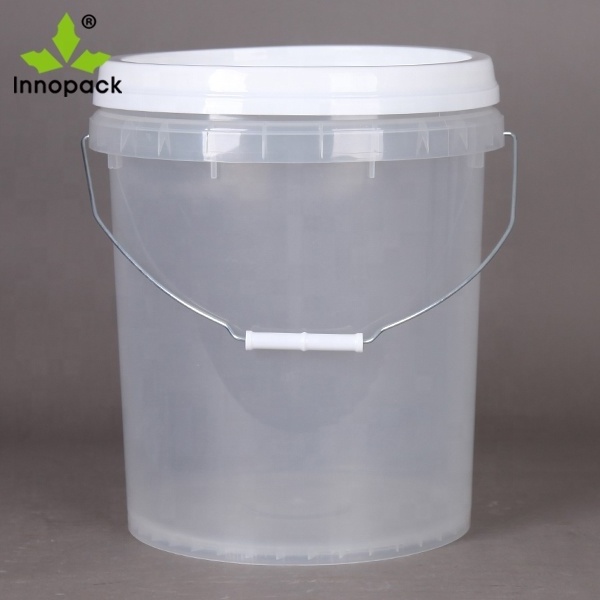 20L clear plastic buckets, 5 gallon plastic pails with lids for water based or oil based paint