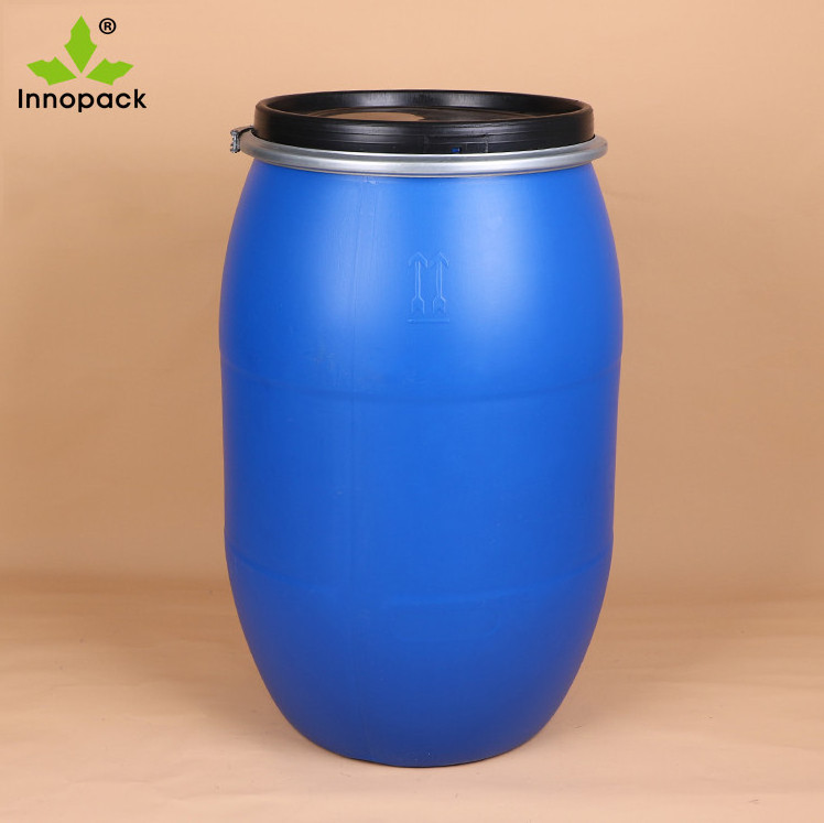 55 gallon Plastic Drum 200 Litre HDPE Open Top Blue Plastic Drum with lock ring lid