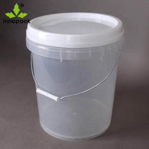 20L clear plastic buckets, 5 gallon plastic pails with lids for water based or oil based paint