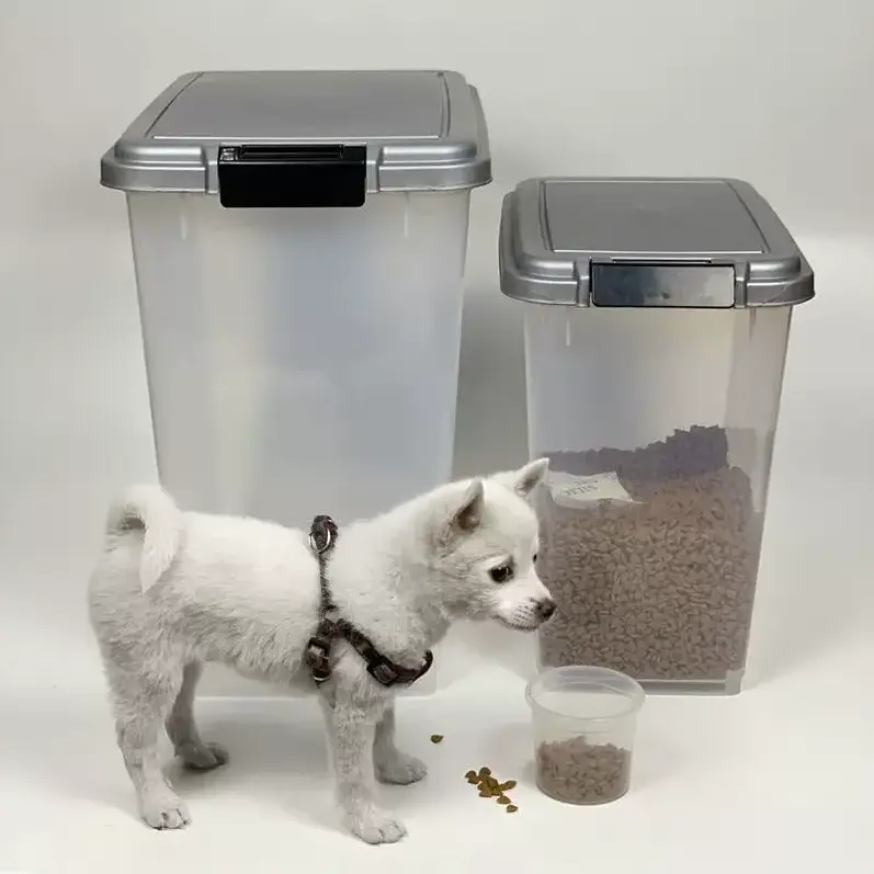 Clear Pet Cat Dog Food Storage Container Dog Food Storage Bin