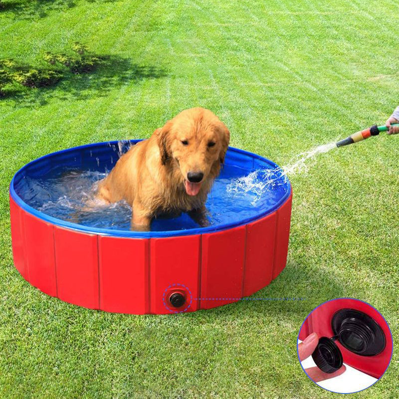 Foldable Dog Pool Baby Fun Pool Hard Plastic Shell Portable Swimming Pool for Dogs Kids Pet Puppy