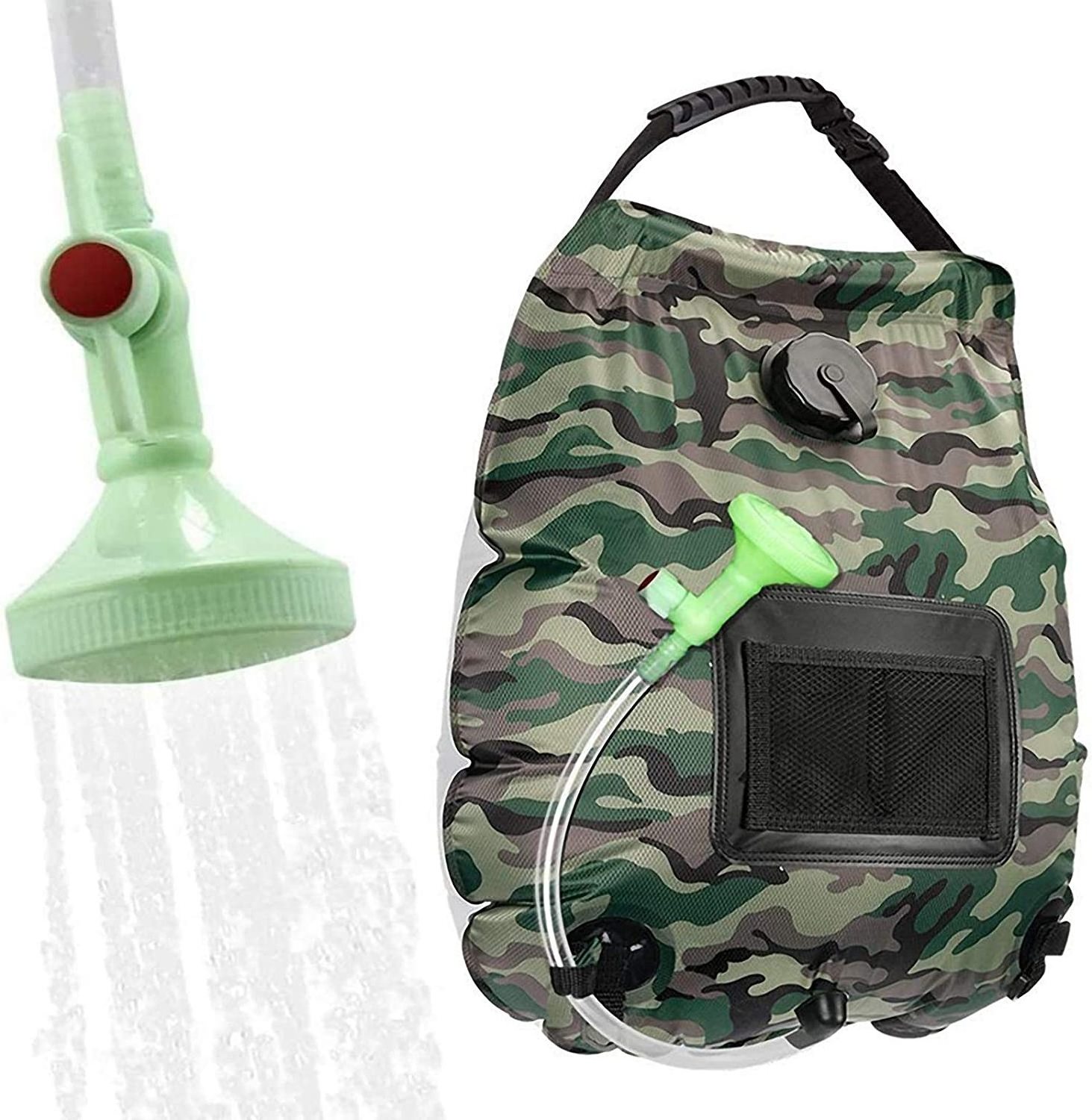 Shower Bag 5 gallons/20L Camping Shower  with Removable Switchable Shower Head for Camping Beach Swimming